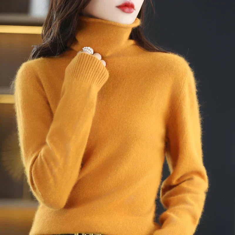Astra Kaschmir Pullover mit hohem Kragen im japanischen Stil