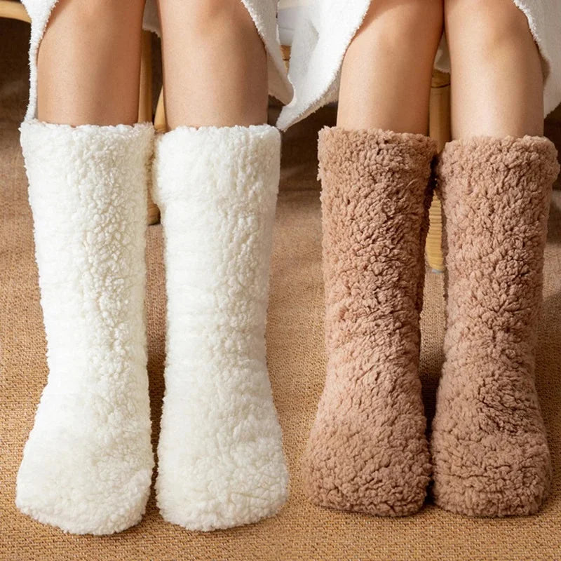 Chaussettes Luma Warm Cashmere pour femmes avec grip antidérapant