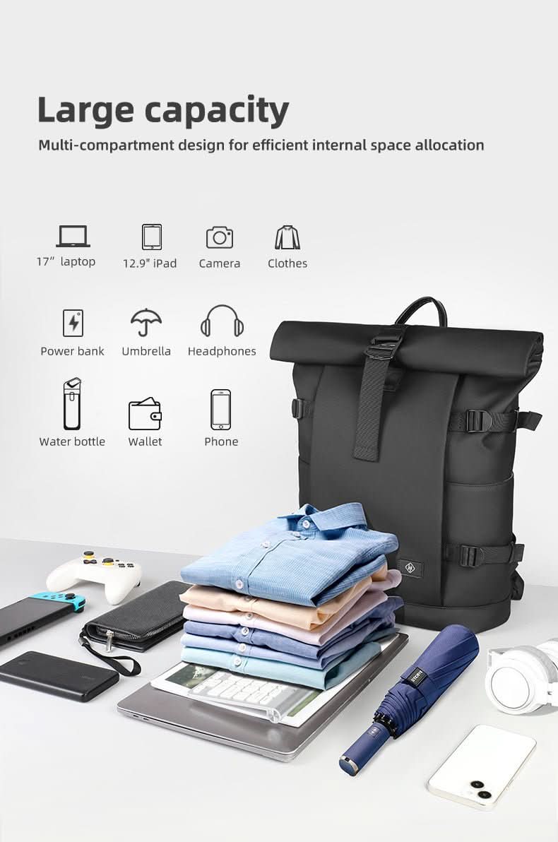 TrailNova Expandable Outdoor Backpack With Laptop Compartment And Large Capacity