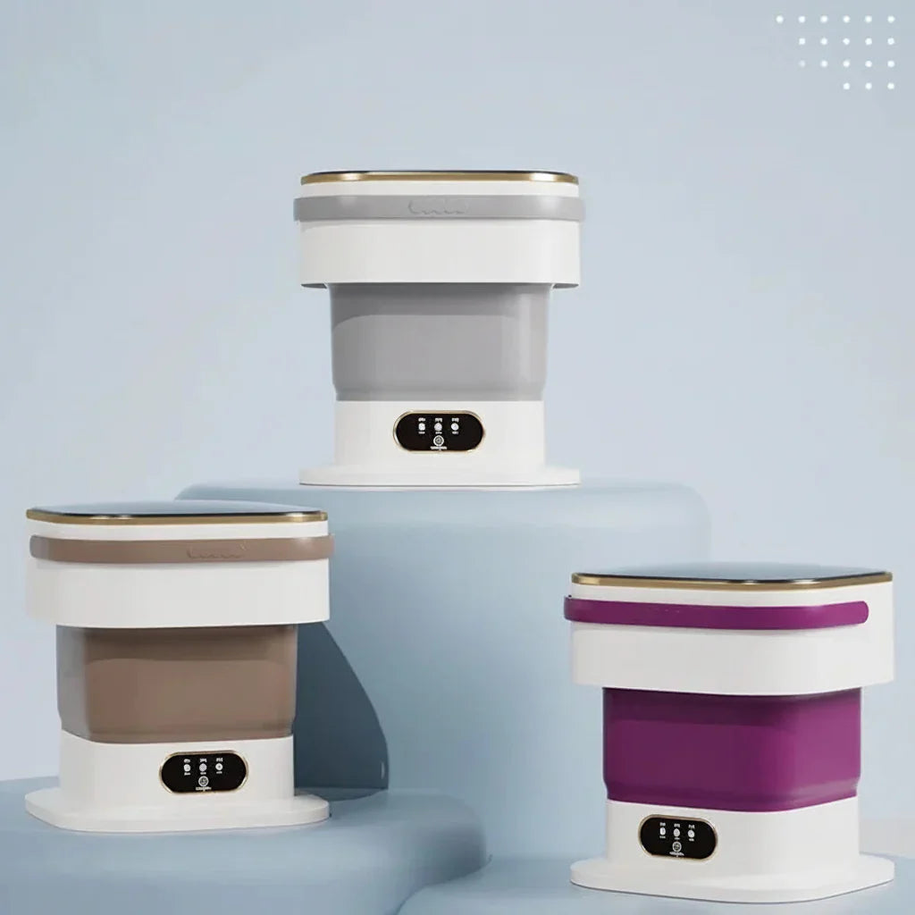 Máquina de Lavar Compacta Dobrável e Portátil para Pequenas Cargas de Roupa