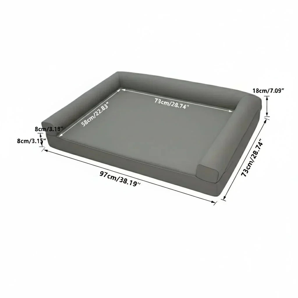 HavenPaw Orthopädisches Hundesofa aus Mikrofaserleder mit wasserdichtem Randdesign