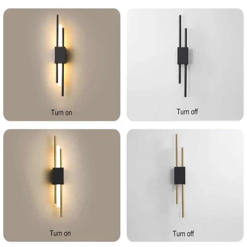 NovaGlow Moderne LED Wandlamp van Metaal en Acryl met Drie Lichtkleuren