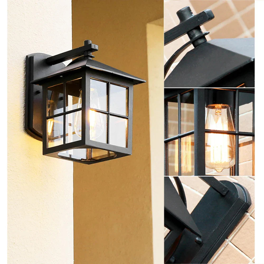 Camden Vintage E27 Lantern Sconce For Outdoor Walls