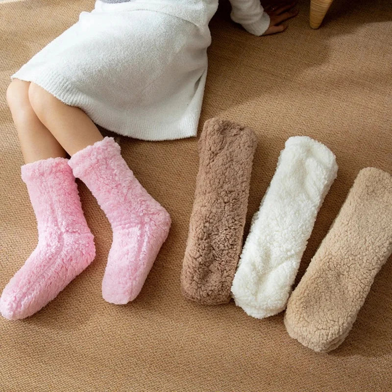Chaussettes Luma Warm Cashmere pour femmes avec grip antidérapant