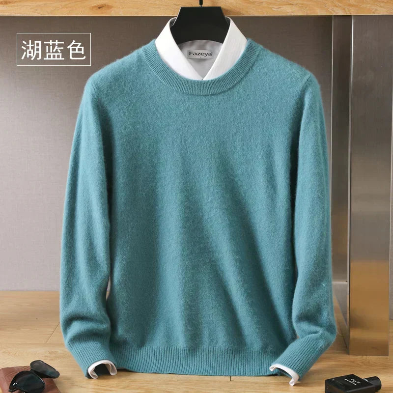 Aurelia 100 % reiner Kaschmir Pullover mit japanischem Strick und Rundhalsausschnitt
