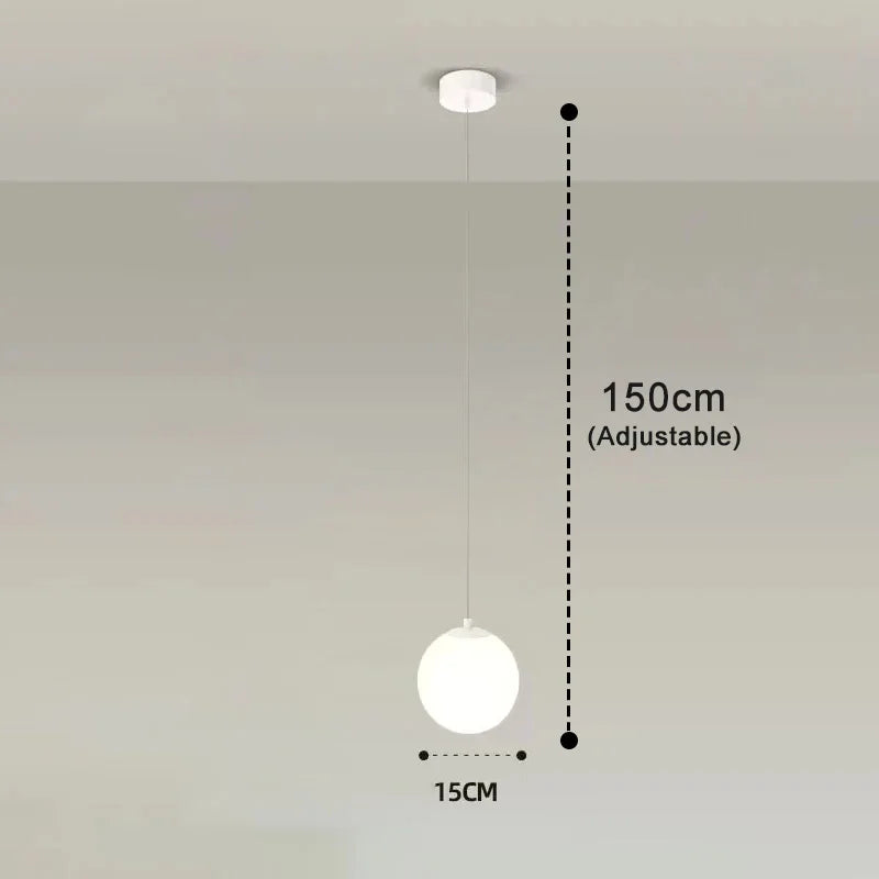 Lampa wisząca Luna z kloszem ze szkła, nordycki nowoczesny design
