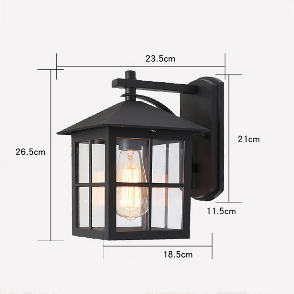 Camden Vintage E27 Lantern Sconce For Outdoor Walls
