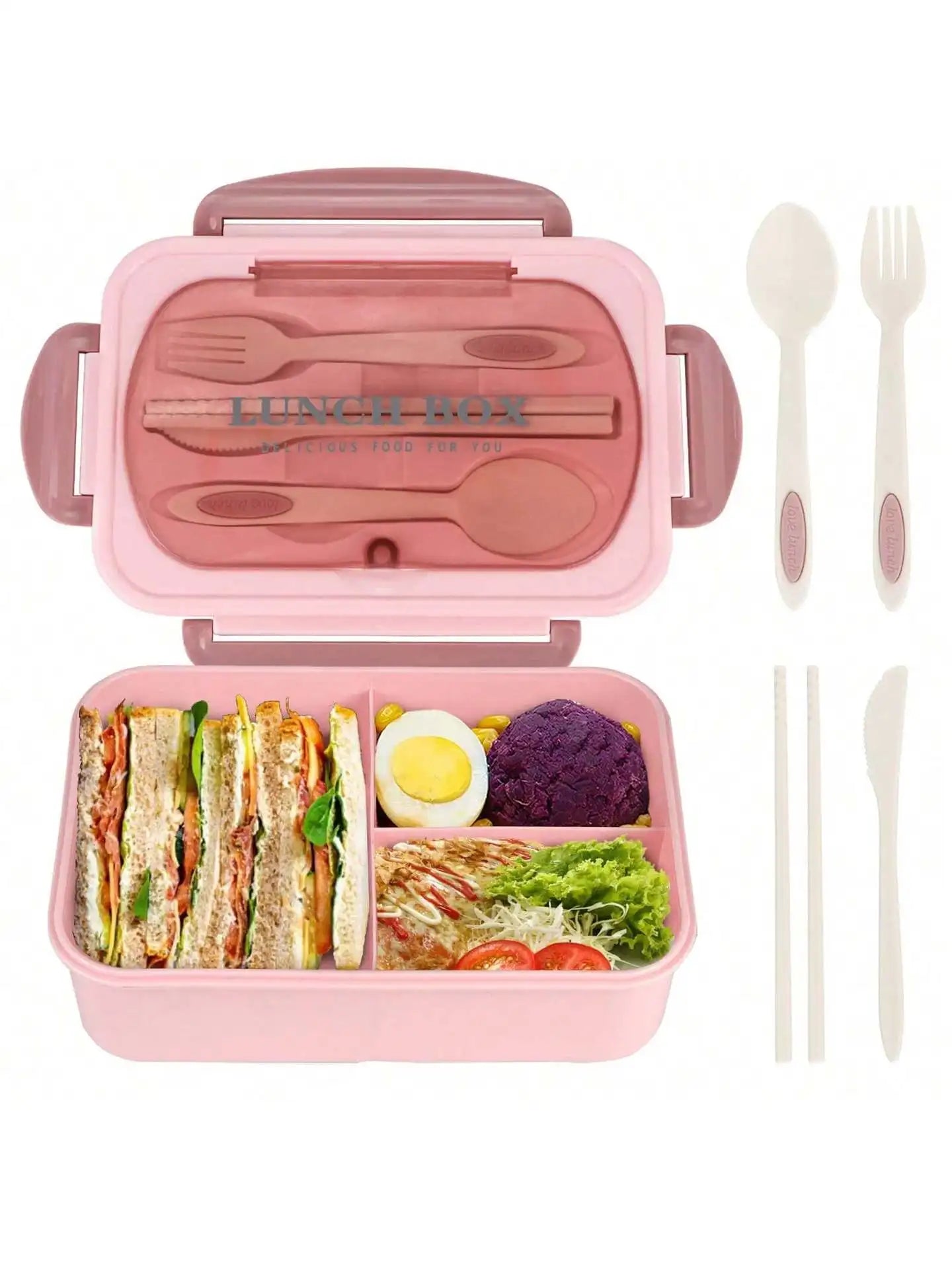 MealMate Bento Utensils Lunch Box Four Compartments Leak Proof