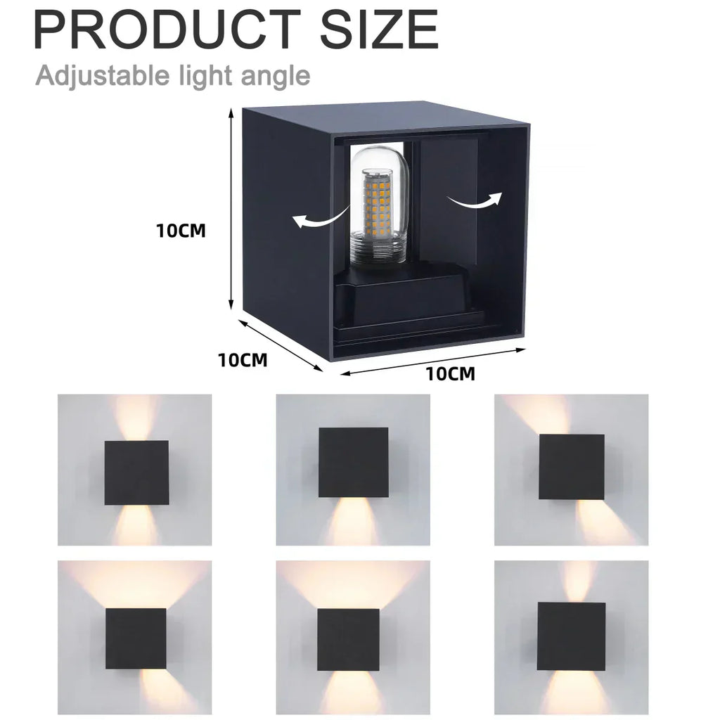 NovaGlow Moderne Wasserdichte LED-Wandlampe IP65 Aluminium