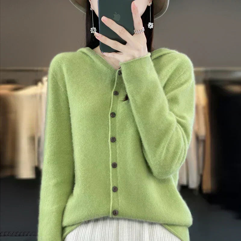 Cardigan en laine mérinos Lyra Collection classique d'hiver en maille