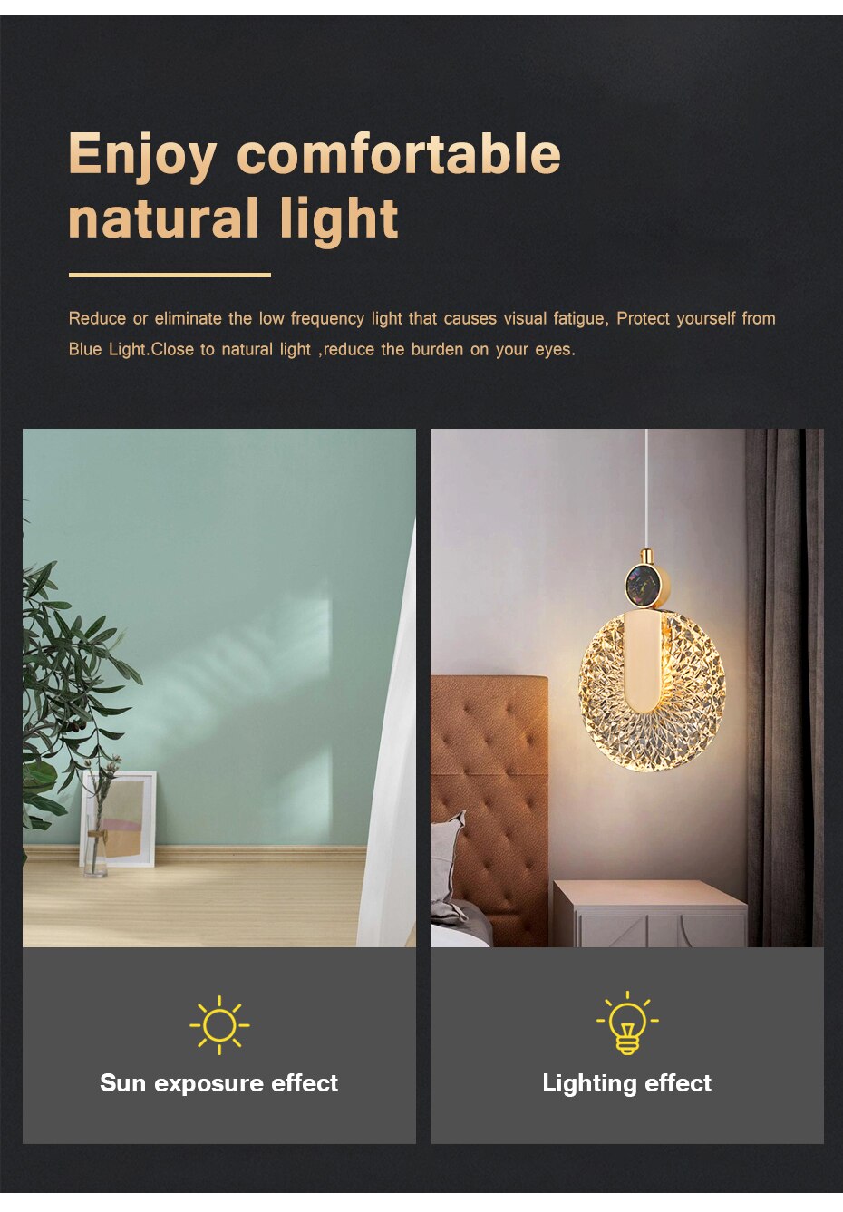 Lampada a sospensione LED rotonda Solara Crystal oro | Snurv