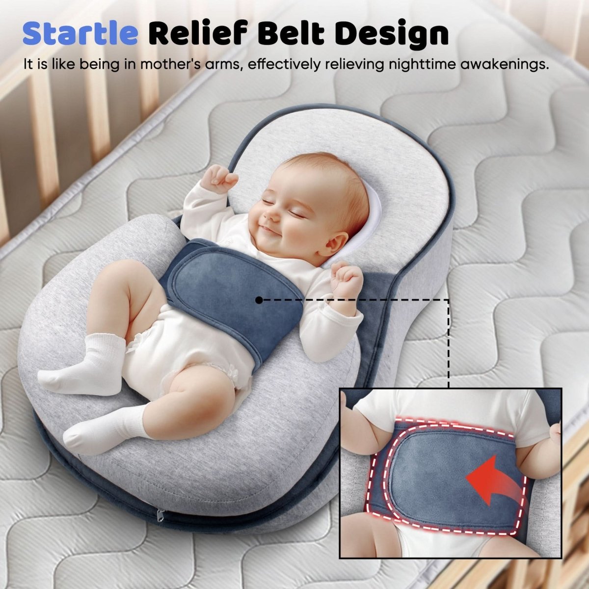 NurtureNest Baby Pillow Ergonomic Pillow for Safe Sleep