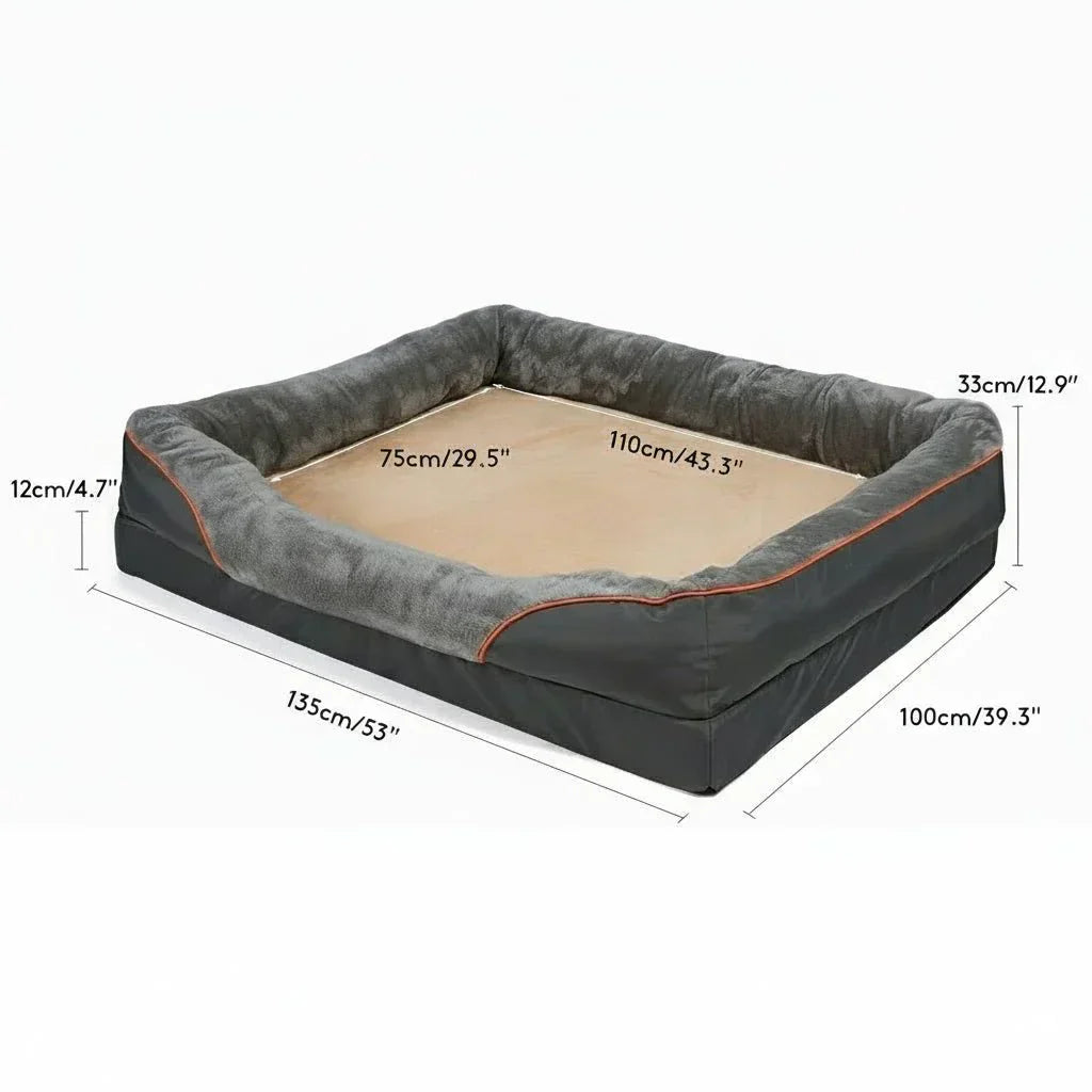 PawNest vedenpitävä ortopedinen koiranpeti korotetulla tyynyllä ja muistivaahdolla