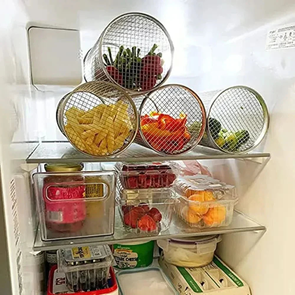 AeroGrill forgatható rozsdamentes acél grillkosár az egyenletes sütésért