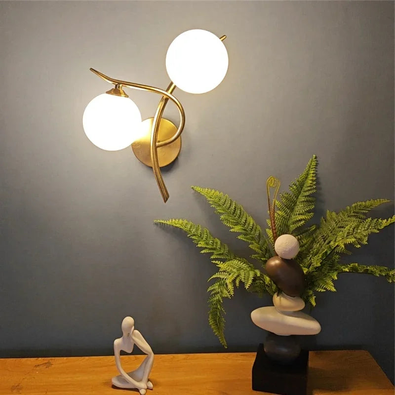Lunara Nordic Wandleuchte mit doppeltem Kugel-LED-Design