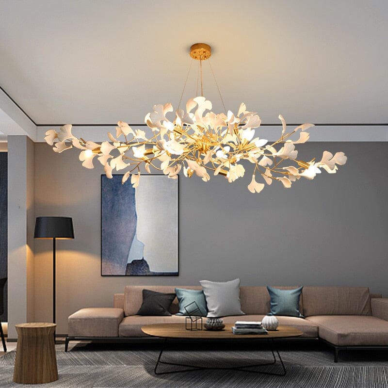 Ceramic Chandelier Petal Ceiling Light Fixture Elegant Glow