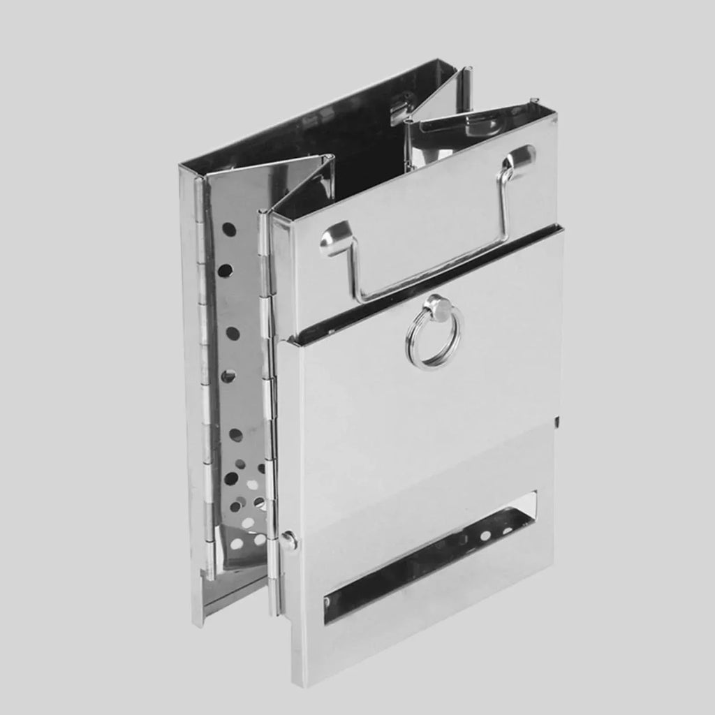 Réchaud pliable TrailForge en bois Cuisinière portable en acier inoxydable