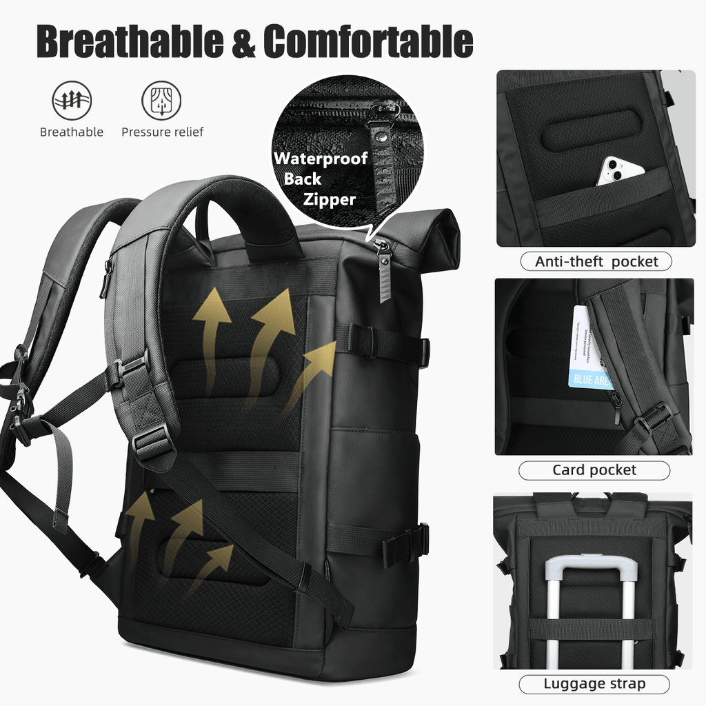 TrailNova Expandable Outdoor Backpack With Laptop Compartment And Large Capacity