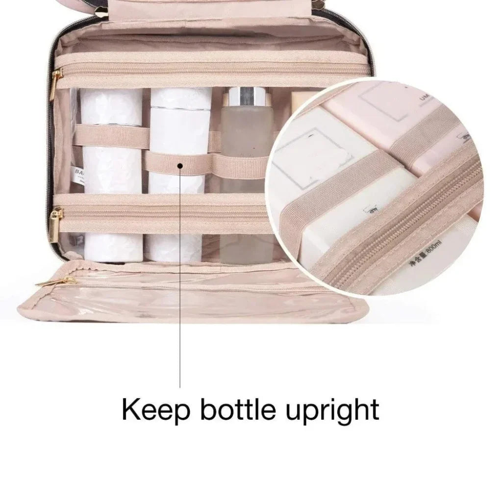 Makeup Bag With Hanging Organizer For Travel And Skincare