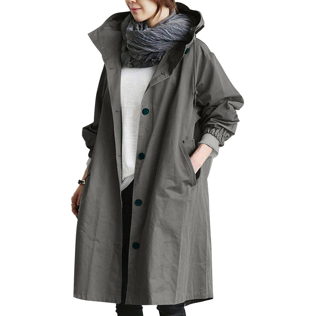 AuroraWeave Fashionable Trench Coat For Women Long Style Seasonal 2024