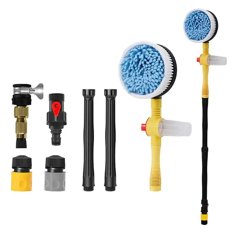 AquaFlow 360 Car Wash Set With Rotating Water Powered Brush