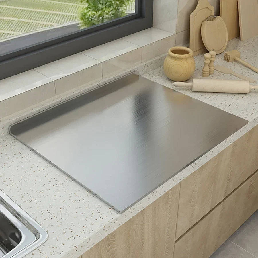 Double-Sided Stainless Steel Cutting Board For Chopping And Kneading