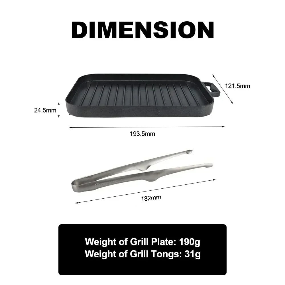 TrailForge Mini Grill Plate Set Portable Outdoor Cookware