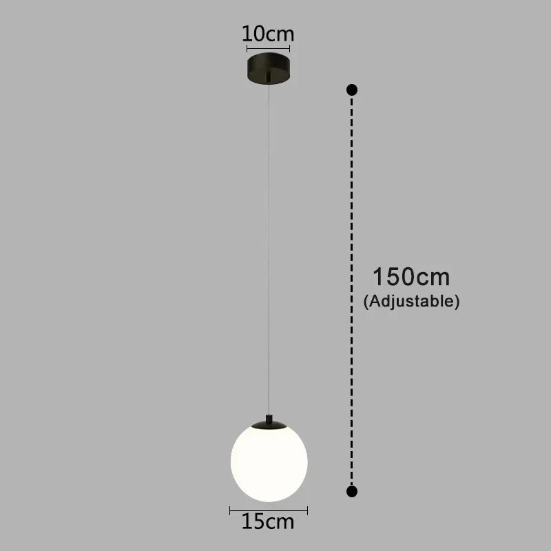 Lampa wisząca Luna z kloszem ze szkła, nordycki nowoczesny design