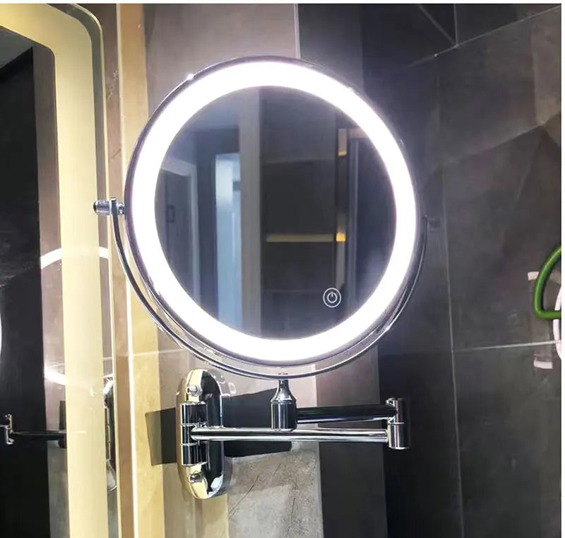 Rechargeable LED Mirror With Magnification For Makeup And Bathroom