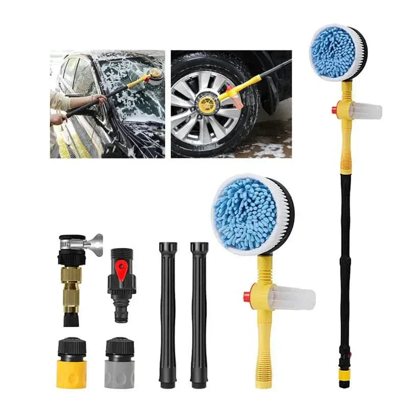 AquaFlow 360 Car Wash Set With Rotating Water Powered Brush