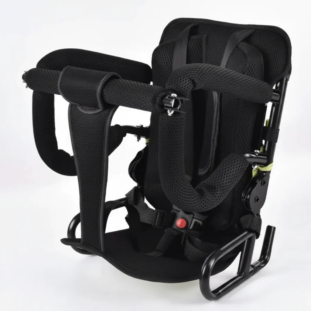 Child Motorcycle Seat With Foldable Guardrail And Rear Support