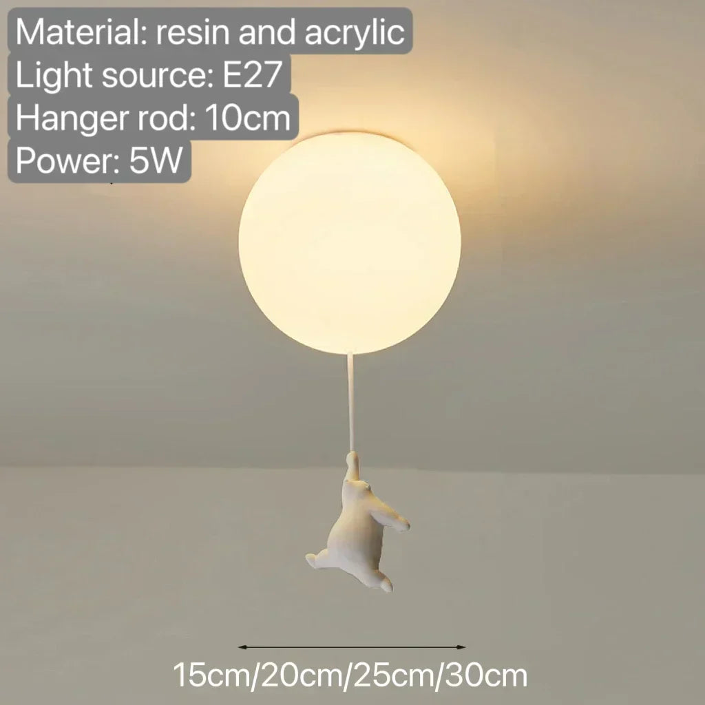 Verspielter Ballon-Bären-Kronleuchter für Kinder-Spielzimmer und Kinderzimmer