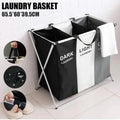 Foldable Laundry Basket With Three Compartments For Sorting Clothes