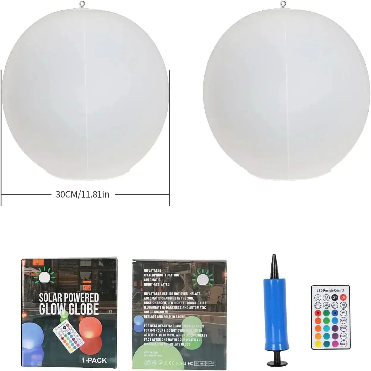 AquaGlow Orb Solar Farbwechselnde schwimmende LED-Kugel für Außenbeleuchtung
