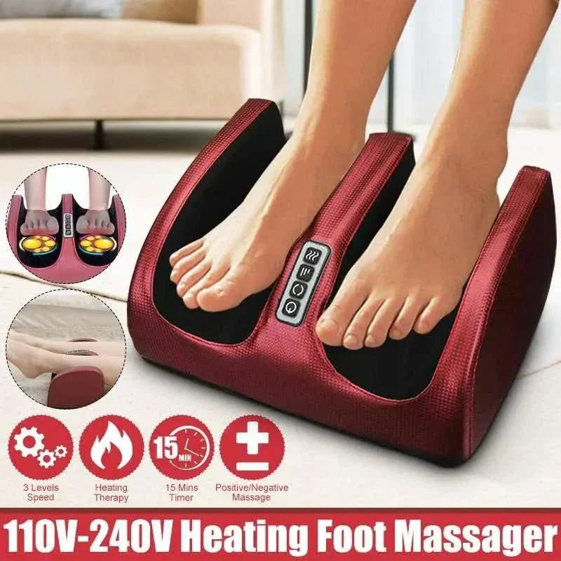 Massaggiatore per Piedi Auralux Shiatsu con Funzione Riscaldante, 12 Sfere da Massaggio 3D e Timer