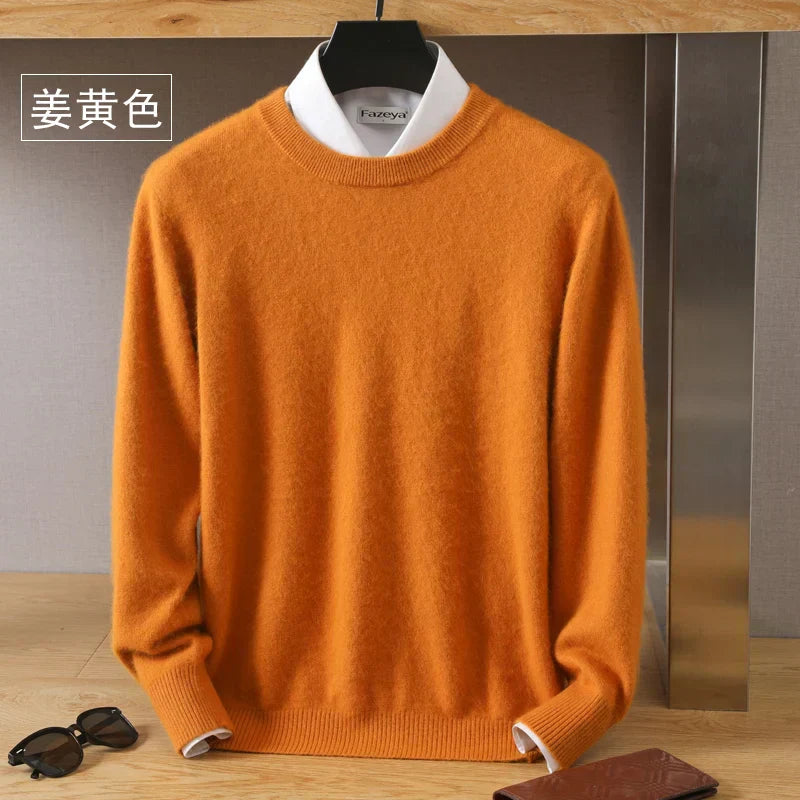 Aurelia 100 % reiner Kaschmir Pullover mit japanischem Strick und Rundhalsausschnitt