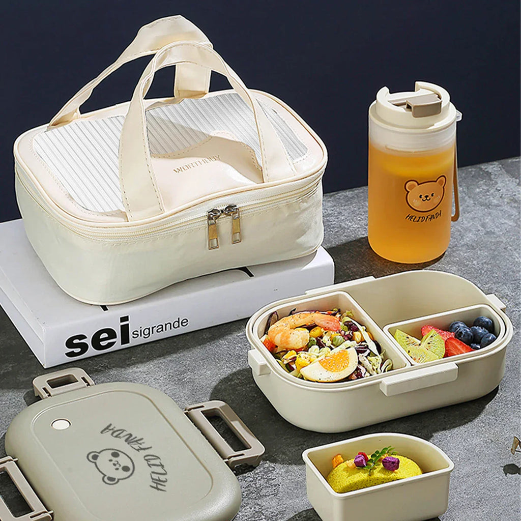 Přenosná FreshMate Bento krabička s třemi přihrádkami, nepropustná