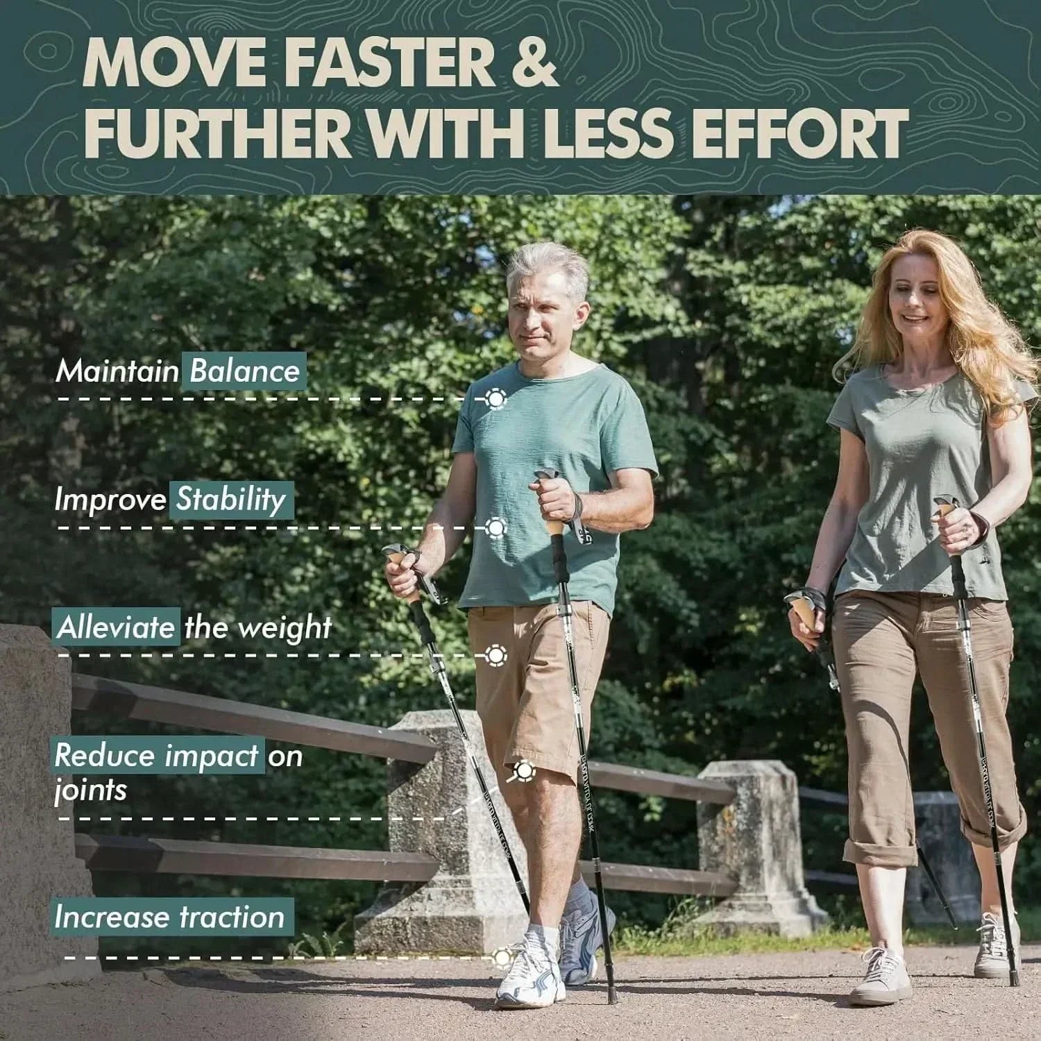 TrailPeak Foldable Trekking Poles for Hiking and Outdoor Adventures
