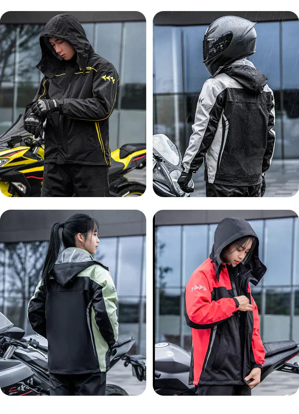 Rider Breathable Raincoat Set With Waterproof Jacket And Pants