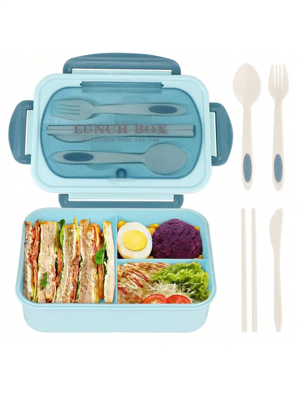 MealMate Bento Utensils Lunch Box Four Compartments Leak Proof
