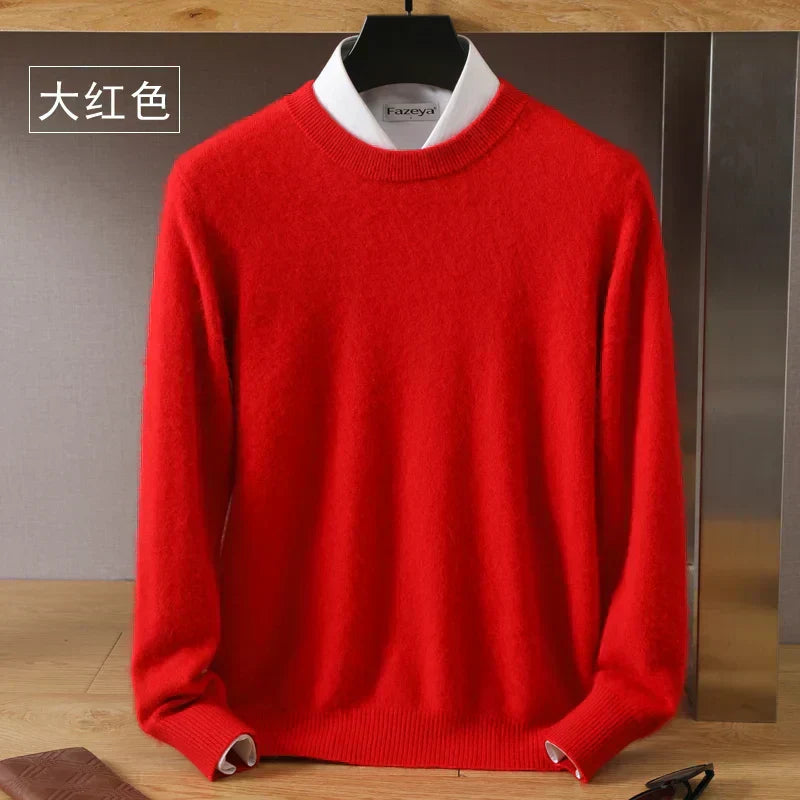 Aurelia 100 % reiner Kaschmir Pullover mit japanischem Strick und Rundhalsausschnitt
