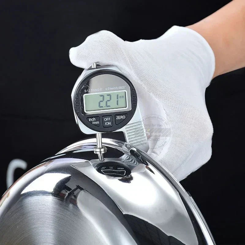 AuroraChef 28/30 Cm Stainless Steel 304 Wok Pan Without Coating For Gas And Induction