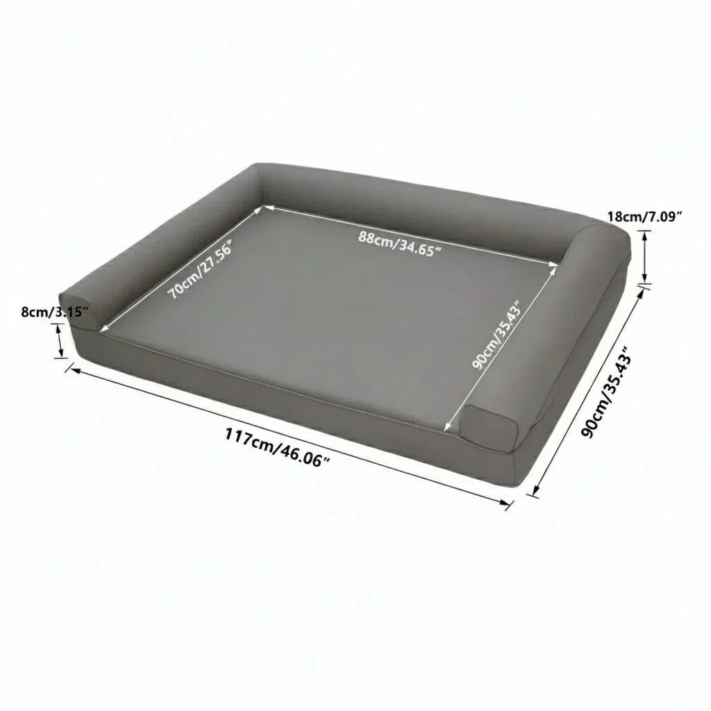 HavenPaw Orthopädisches Hundesofa aus Mikrofaserleder mit wasserdichtem Randdesign