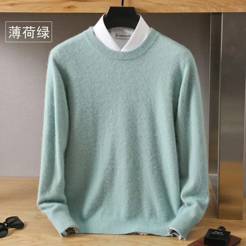 Aurelia 100 % reiner Kaschmir Pullover mit japanischem Strick und Rundhalsausschnitt