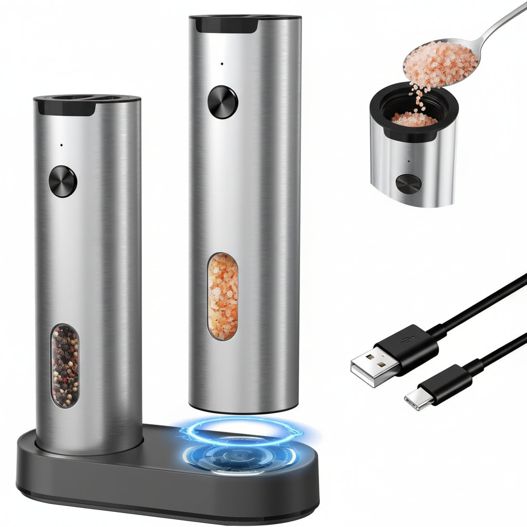 ProMax USB Rechargeable Salt And Pepper Grinder Set
