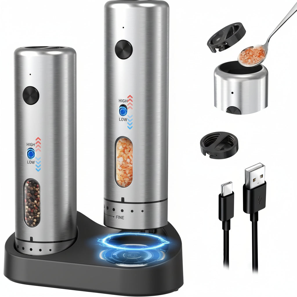 ProMax USB Rechargeable Salt And Pepper Grinder Set