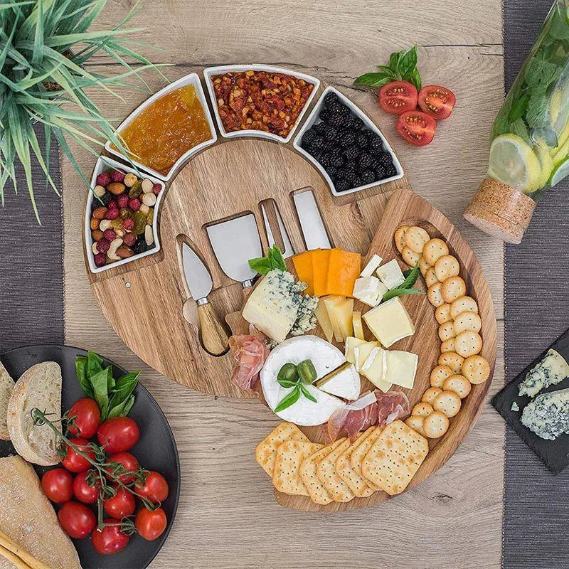 Aurelia Håndlavet Charcuterie-bræt Sæt Fremstillet af Akacietræ til Servering og Underholdning