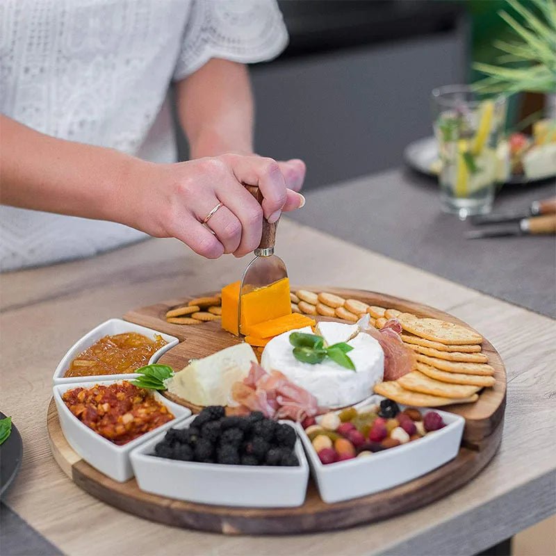 Aurelia Håndlavet Charcuterie-bræt Sæt Fremstillet af Akacietræ til Servering og Underholdning
