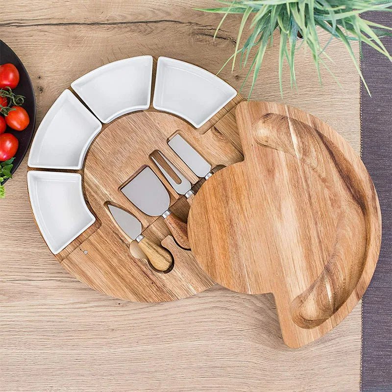 Set de tabla de charcutería Aurelia Craft hecho de madera de acacia para servir y entretener