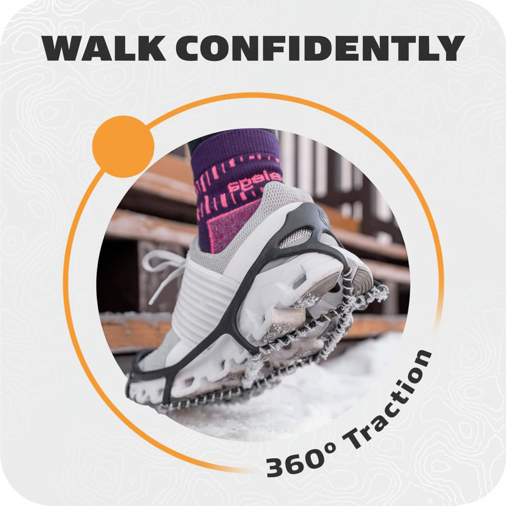 Wintertractie-klemmen met stalen spiraal voor schoenen en grip